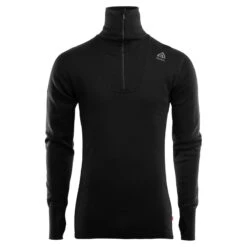 Aclima DoubleWool Polo Shirt Zip Man Jet Black/Marengo